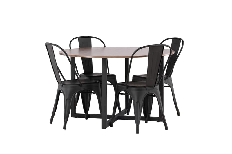 Durango Spisegruppe 120 cm Rund med 4 Tempe Stoler - Valnøtt - Møbler - Bord - Spisegrupper