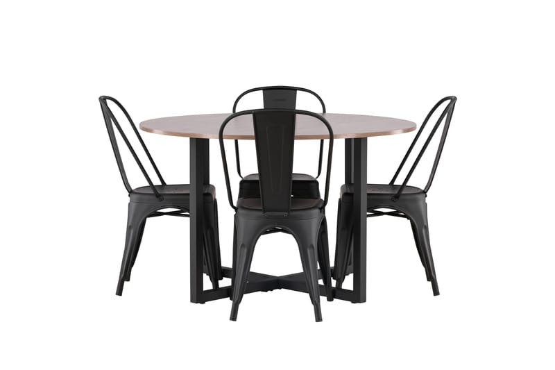 Durango Spisegruppe 120 cm Rund med 4 Tempe Stoler, Valnøtt