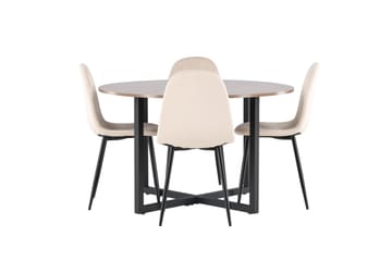 Durango Spisegruppe 120 cm Rund med 4 Polar Stoler