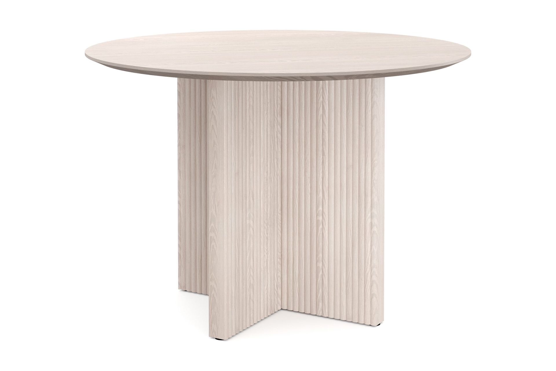 Edda Rundt Spisebord 110 cm Finér - Hvitlasert eik