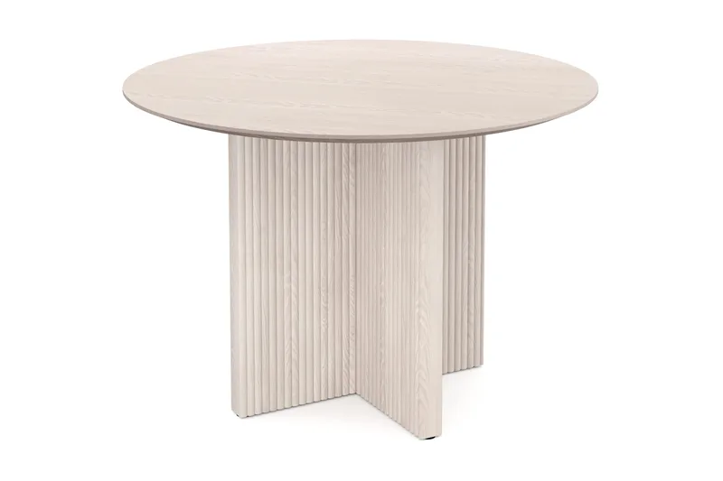 Edda Rundt Spisebord 110 cm Finér - Hvitlasert - Møbler - Bord - Spisebord & kjøkkenbord