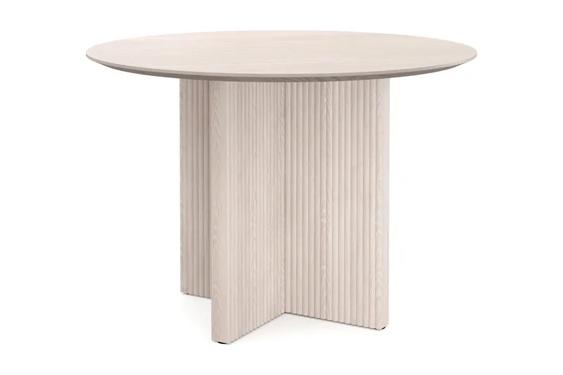 Edda Rundt Spisebord 110 cm Finér, Hvitlasert