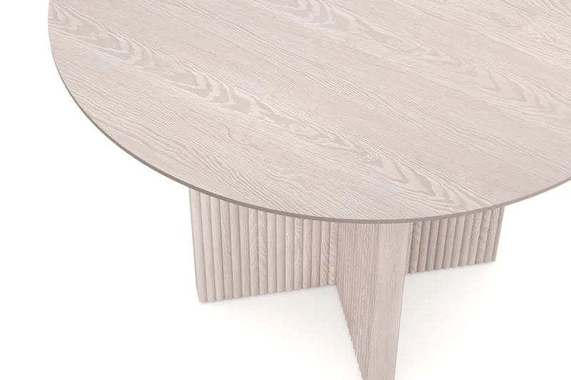 Edda Rundt Spisebord 110 cm Finér - Hvitlasert - Møbler - Bord - Spisebord & kjøkkenbord