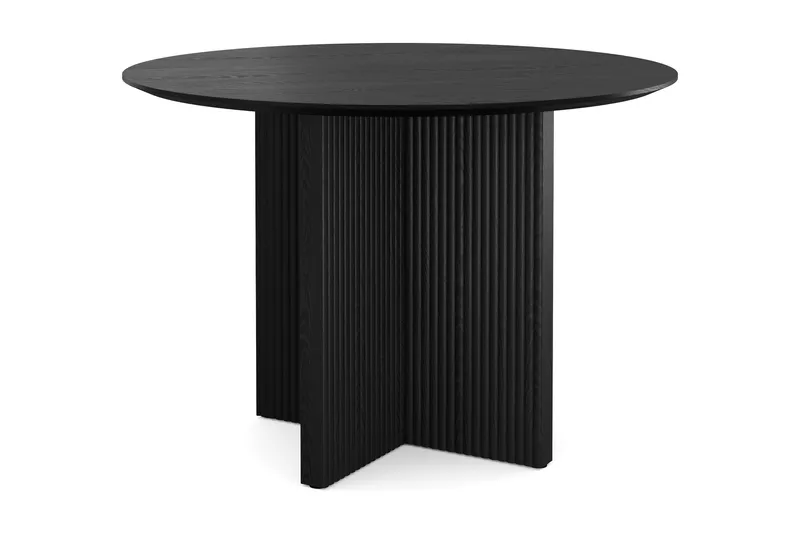 Edda Rundt Spisebord 110 cm Finér, Svartbeiset eik