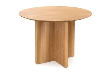 Edda Rundt Spisebord 110 cm i Tre med Eikutseende - Eik - Møbler - Bord - Spisebord & kjøkkenbord