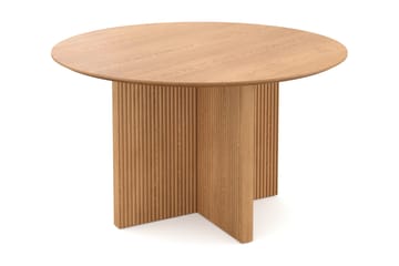 Edda Rundt Spisebord 130 cm Finér - Eik - Møbler - Bord - Spisebord & kjøkkenbord