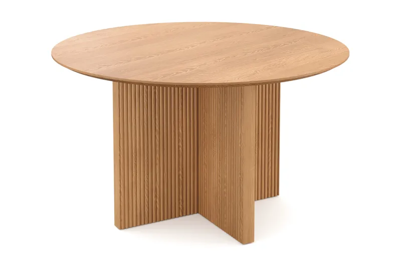 Edda Rundt Spisebord 130 cm Finér - Eik - Møbler - Bord - Spisebord & kjøkkenbord