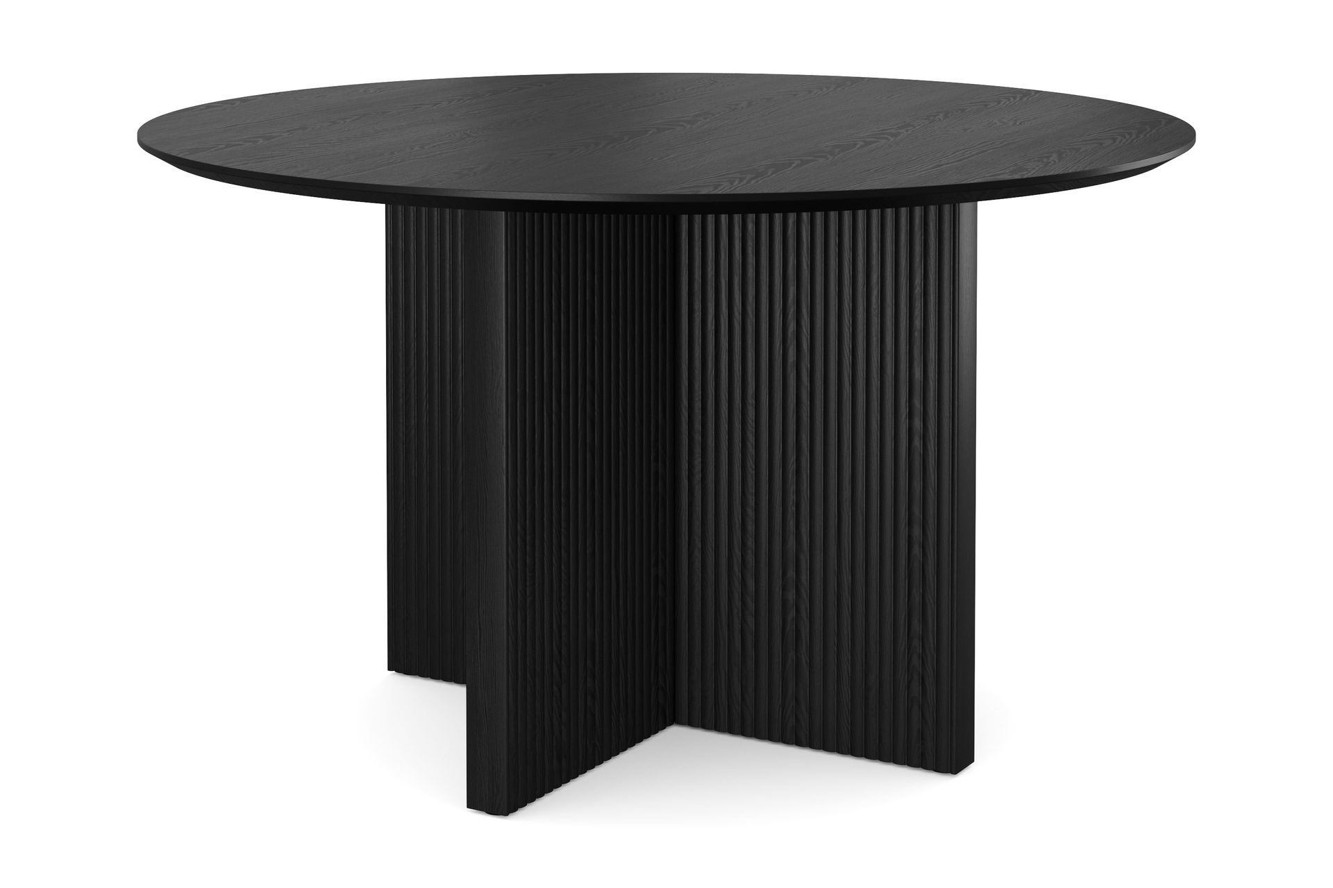 Edda Rundt Spisebord 130 cm Finér - Svartbeiset eik