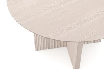 Edda Rundt Spisebord 130 cm i Tre med Hvitlaserad Eik-utseende - Hvitbeiset eik - Møbler - Bord - Spisebord & kjøkkenbord