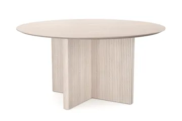 Edda Rundt Spisebord 150 cm Finér - Hvitlasert eik - Møbler - Bord - Spisebord & kjøkkenbord