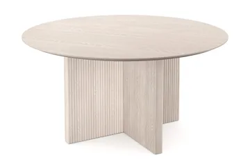 Edda Rundt Spisebord 150 cm Finér - Hvitlasert - Møbler - Bord - Spisebord & kjøkkenbord