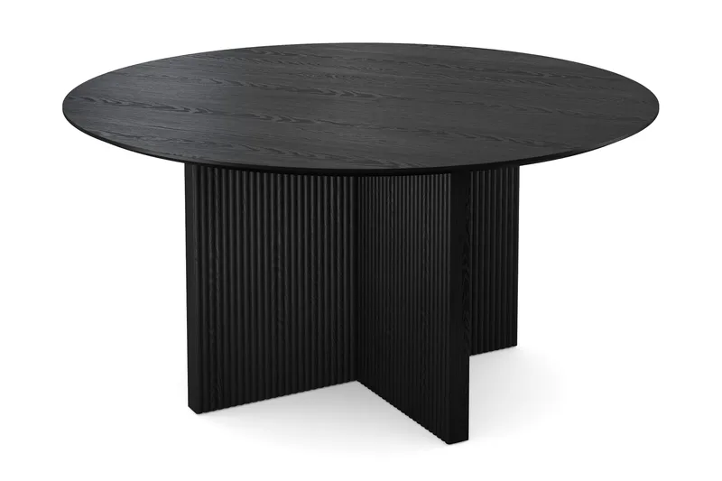 Edda Rundt Spisebord 150 cm Finér - Svart - Møbler - Bord - Spisebord & kjøkkenbord