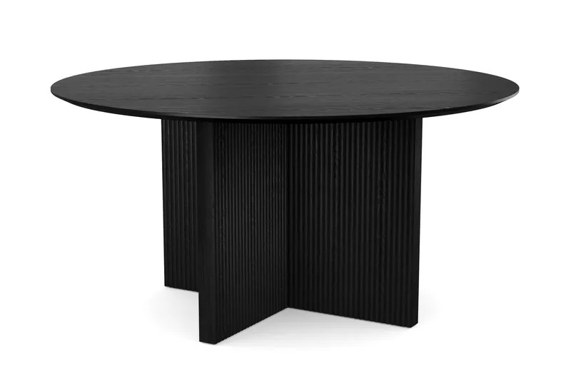 Edda Rundt Spisebord 150 cm Finér, Svart