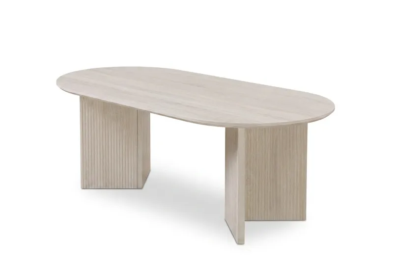 Edda Sofabord Ovalt 120 cm, Hvitlasert