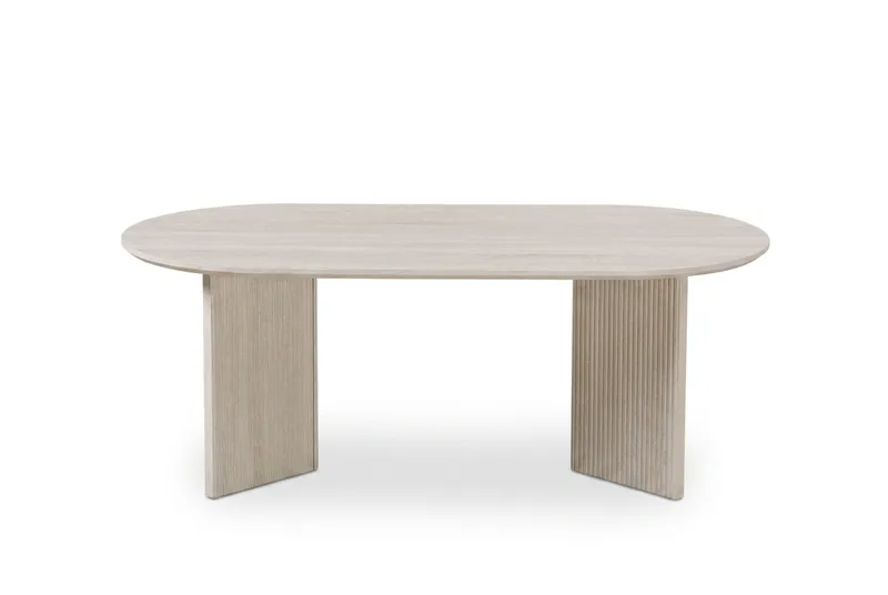 Edda Sofabord Ovalt 120 cm - Hvitlasert - Møbler - Bord - Sofabord