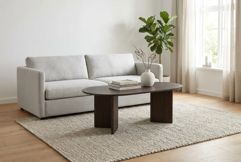 Edda Sofabord Ovalt 120 cm - Røkt eik - Møbler - Bord - Sofabord