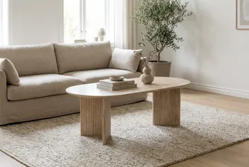 Edda Sofabord Ovalt 120 cm - Travertin - Møbler - Bord - Sofabord