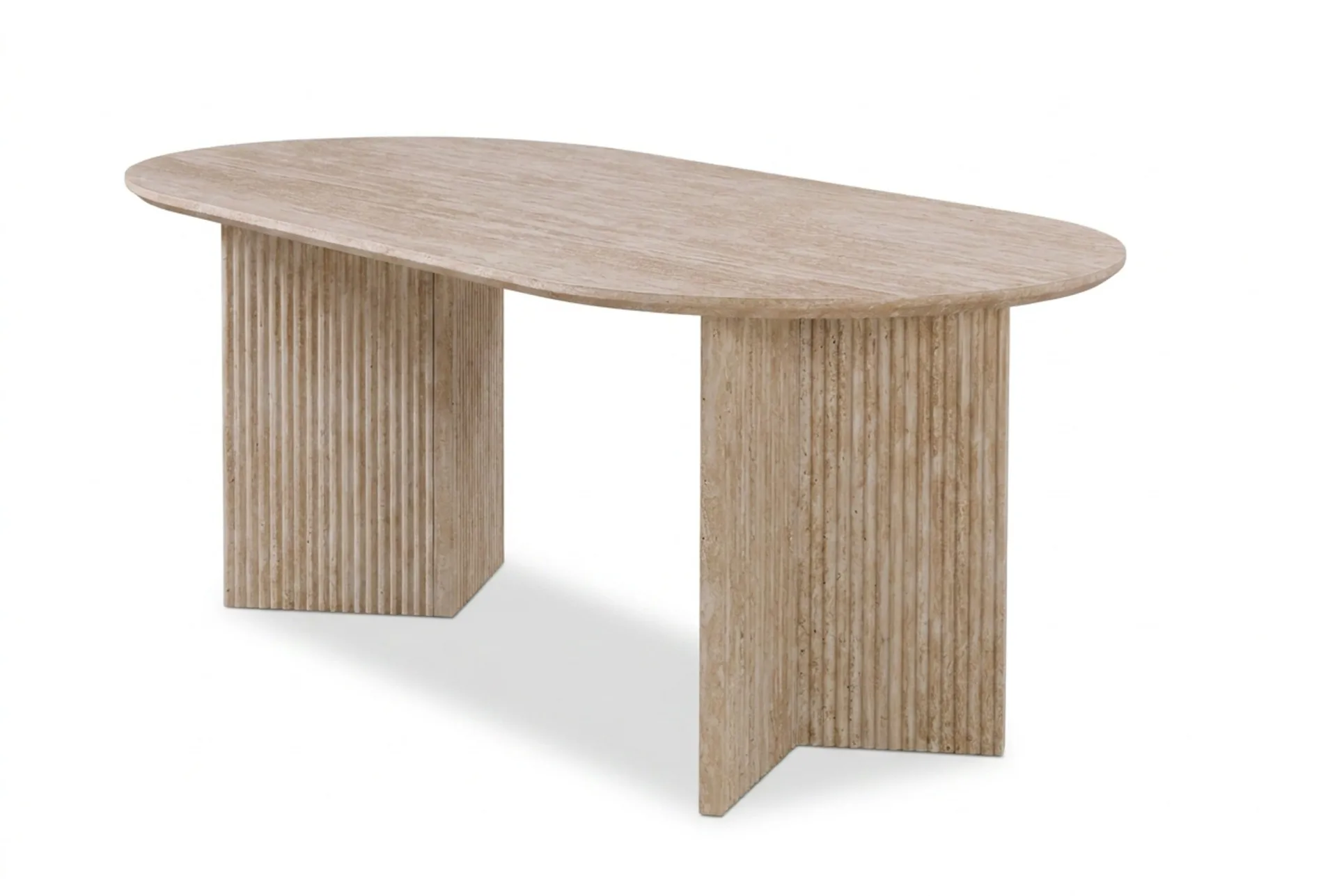 Edda Sofabord Ovalt 120 cm - Travertin
