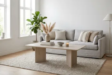 Edda Sofabord Rektangulært 120 cm - Hvitlasert eik - Møbler - Bord - Sofabord