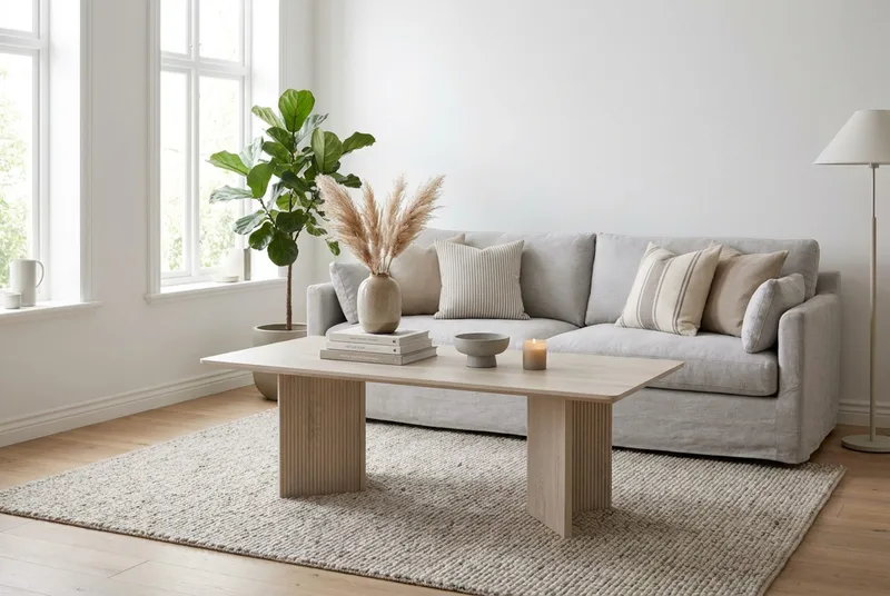 Edda Sofabord Rektangulært 120 cm - Hvitlasert - Møbler - Bord - Sofabord