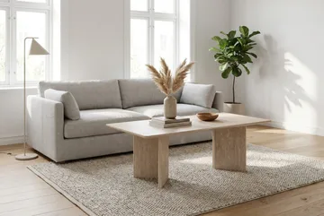 Edda Sofabord Rektangulært 120 cm - Travertin - Møbler - Bord - Sofabord