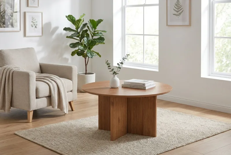 Edda Sofabord Rundt 85 cm - Eik - Møbler - Bord - Sofabord