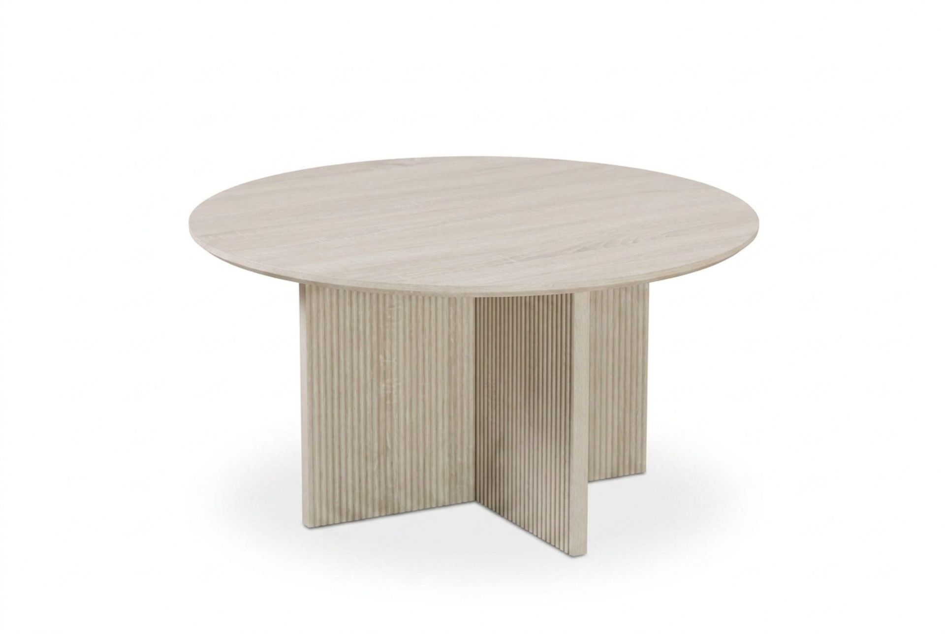 Edda Sofabord Rundt 85 cm - Hvitlasert eik