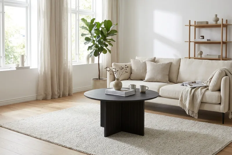 Edda Sofabord Rundt 85 cm - Svart - Møbler - Bord - Sofabord