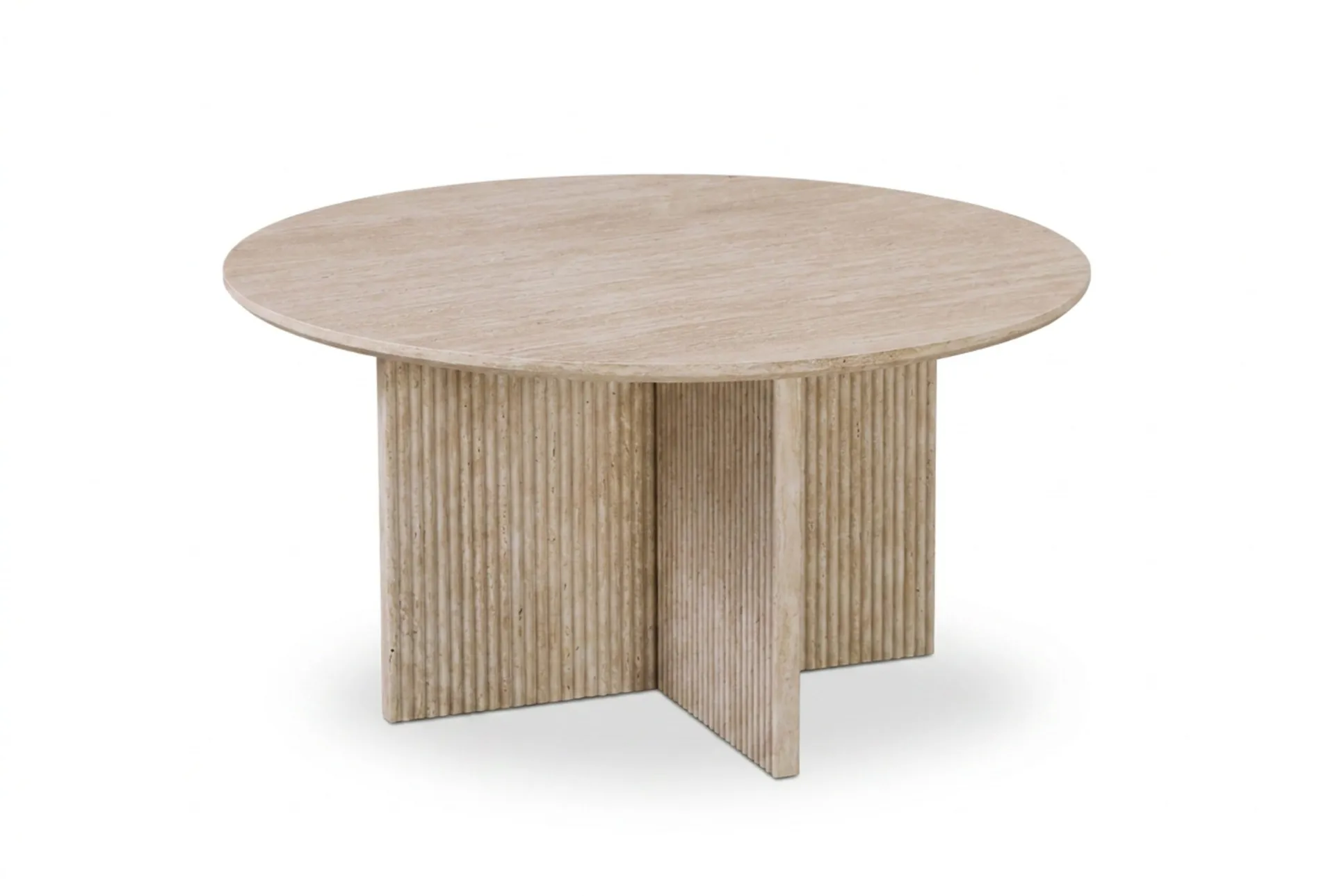 Edda Sofabord Rundt 85 cm - Travertin