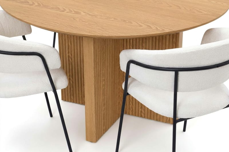 Edda spisegruppe rund 110 cm eik med 4 Karol spisestoler - Eik - Møbler - Bord - Spisegrupper