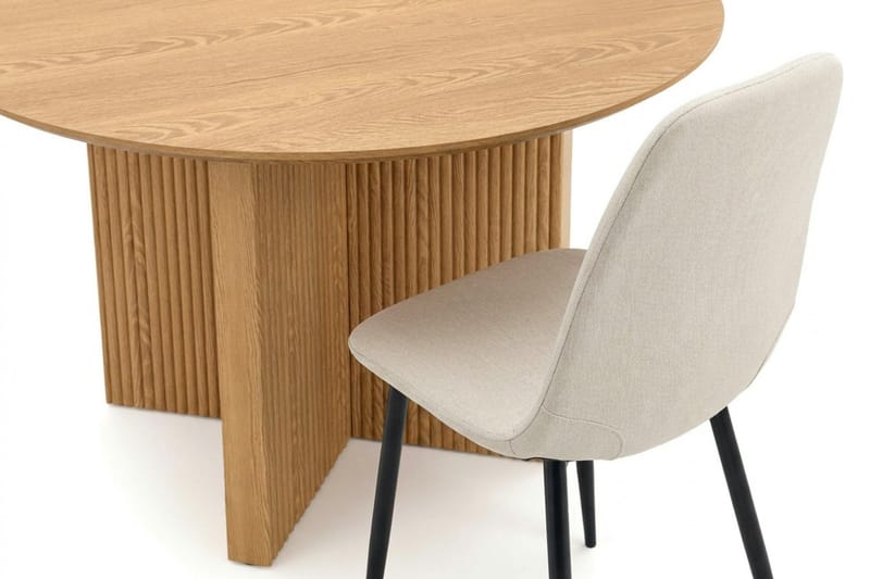 Edda spisegruppe rund 110 cm Eik med 4 Nibe spisestoler - Eik - Møbler - Bord - Spisegrupper