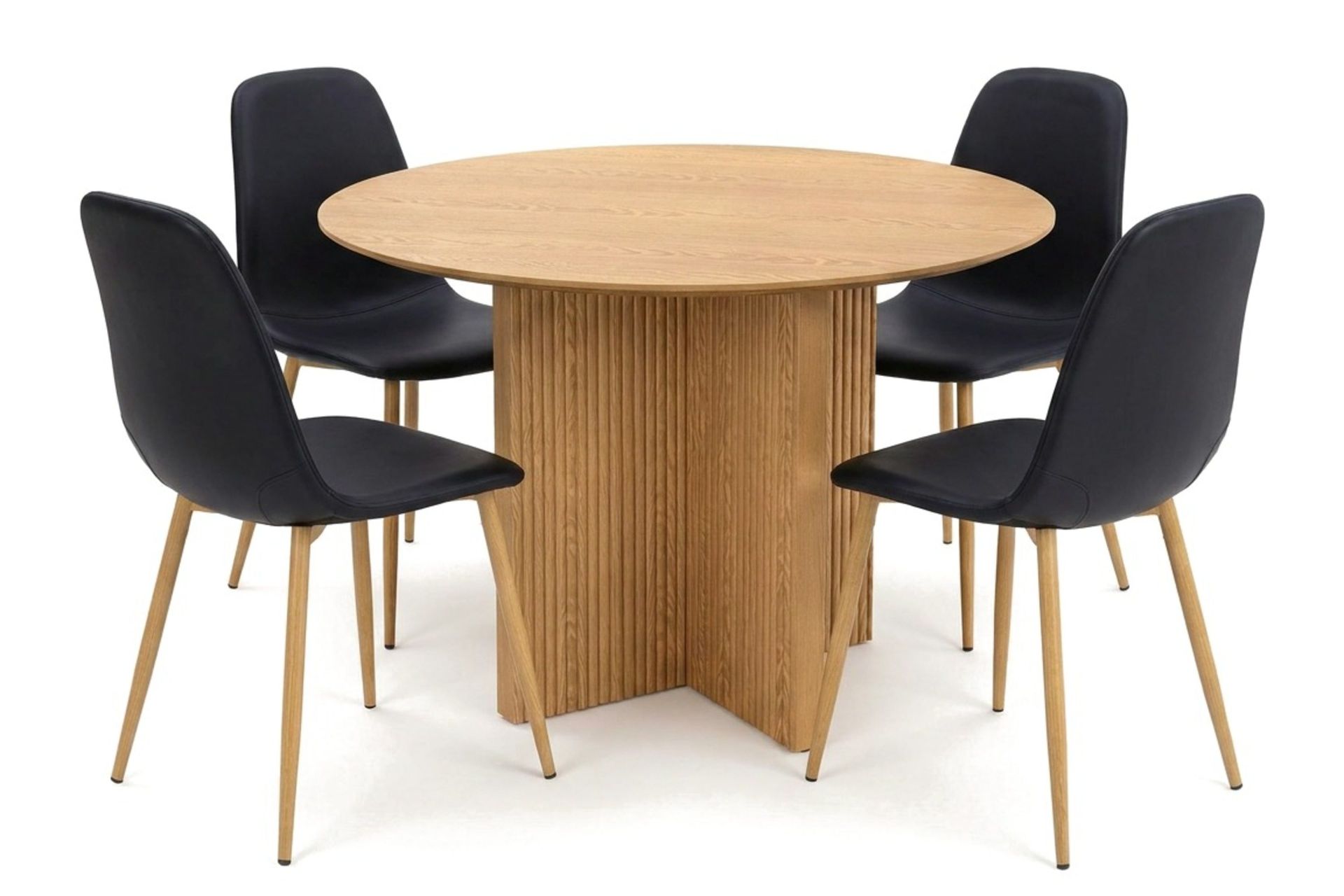 Edda spisegruppe rund 110 cm Eik med 4 Nibe spisestoler - Eik
