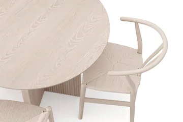 Edda spisegruppe rund 110 cm hvitlasert med 4 Dastoori spisestoler - Hvitbeiset eik - Møbler - Bord - Spisegrupper