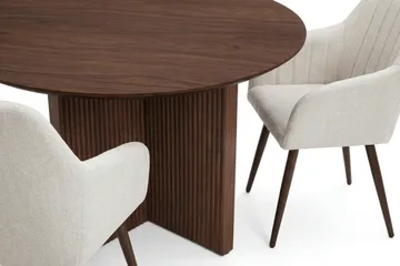 Edda spisegruppe rund 110 cm valnøtt med 4 Filippa spisestoler - Valnøtt - Møbler - Bord - Spisegrupper