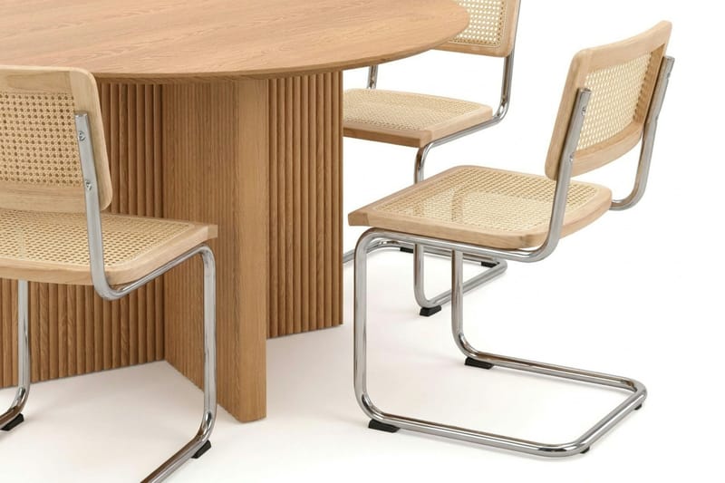 Edda spisegruppe rund 130 cm eik med 6 Build spisestoler - Eik - Møbler - Bord - Spisegrupper