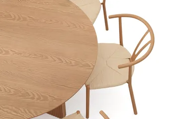 Edda Spisegruppe rund 130 cm Eik med 6 Elysia Spisestoler - Eik - Møbler - Bord - Spisegrupper