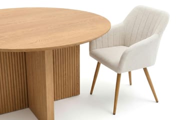 Edda spisegruppe rund 130 cm eik med 6 Filippa spisestoler - Eik - Møbler - Bord - Spisegrupper