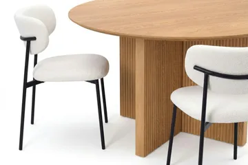 Edda spisegruppe rund 130 cm eik med 6 Lucy spisestoler - Eik - Møbler - Bord - Spisegrupper