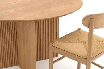 Edda spisegruppe rund 130 cm eik med 6 Malte spisestoler - Eik - Møbler - Bord - Spisegrupper