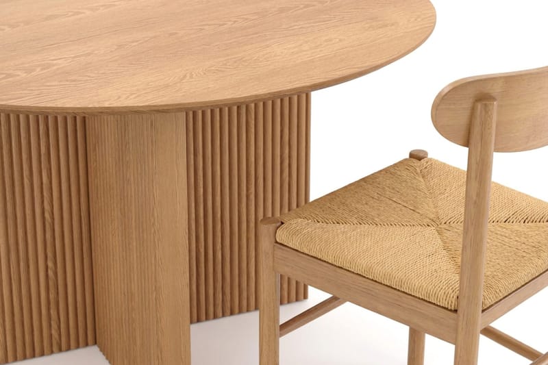 Edda spisegruppe rund 130 cm eik med 6 Malte spisestoler - Møbler - Bord - Spisegrupper