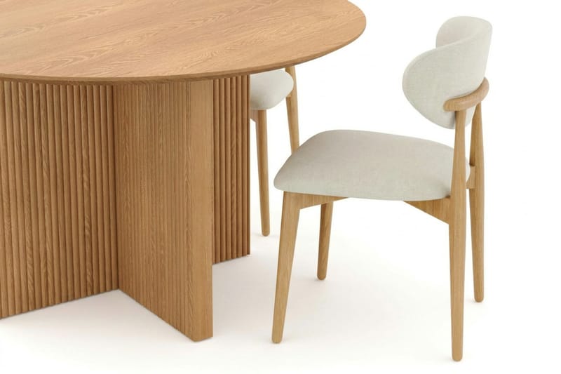 Edda spisegruppe rund 130 cm eik med 6 Molly spisestoler - Eik - Møbler - Bord - Spisegrupper