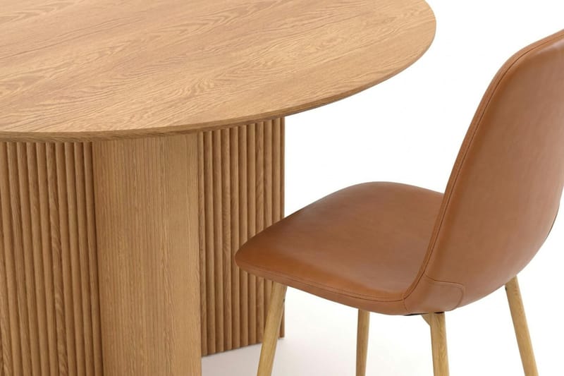 Edda spisegruppe rund 130 cm eik med 6 Nibe spisestoler - Eik - Møbler - Bord - Spisegrupper