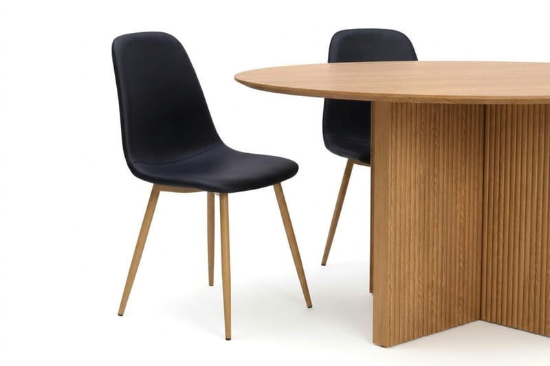 Edda spisegruppe rund 130 cm eik med 6 Nibe spisestoler - Eik - Møbler - Bord - Spisegrupper