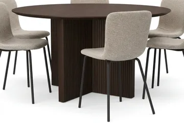 Edda spisegruppe rund 130 cm røkt eik med 6 Katy spisestoler - Røkt eik - Møbler - Bord - Spisegrupper