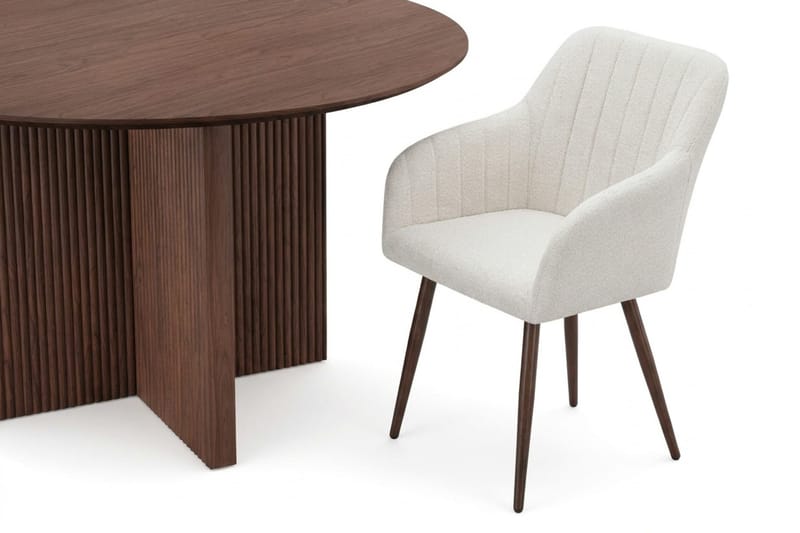 Edda spisegruppe rund 130 cm valnøtt med 6 Filippa spisestoler - Valnøtt - Møbler - Bord - Spisegrupper