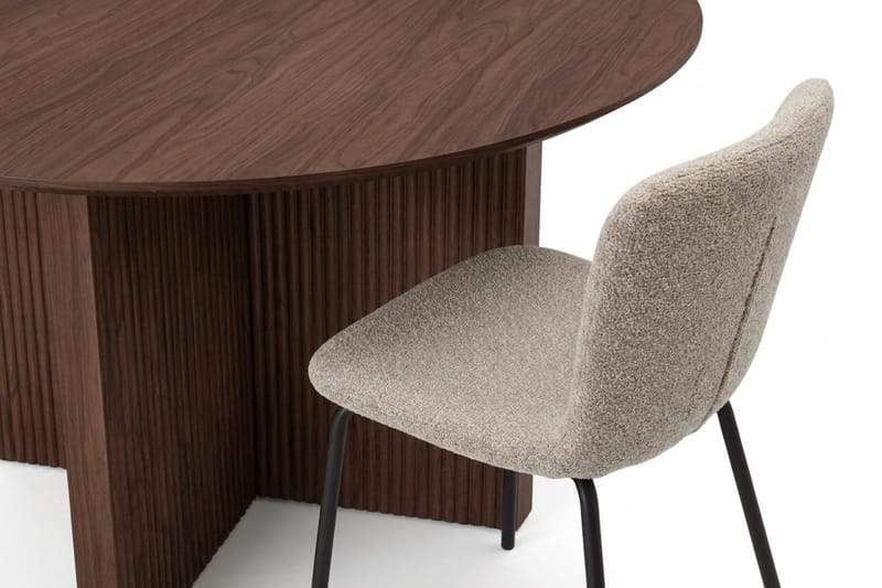 Edda spisegruppe rund 130 cm valnøtt med 6 Katy spisestoler - Valnøtt - Møbler - Bord - Spisegrupper