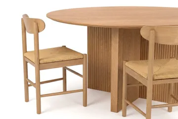 Edda spisegruppe rund 150 cm eik med 6 Malte spisestoler - Eik - Møbler - Bord - Spisegrupper