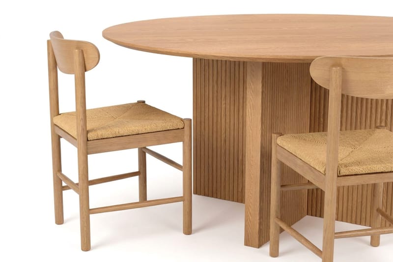 Edda spisegruppe rund 150 cm eik med 6 Malte spisestoler - Møbler - Bord - Spisegrupper