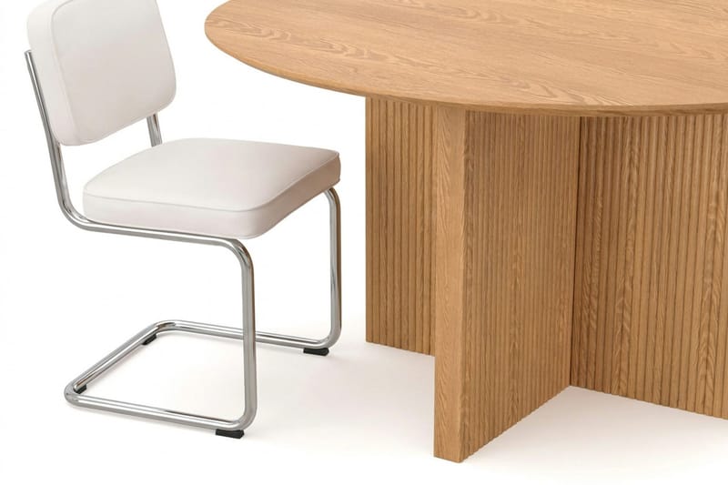Edda spisegruppe rund 150 cm eik med 6 Milva spisestoler - Eik - Møbler - Bord - Spisegrupper