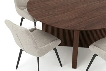Edda spisegruppe rund 150 cm valnøtt med 6 Mora spisestoler - Valnøtt - Møbler - Bord - Spisegrupper